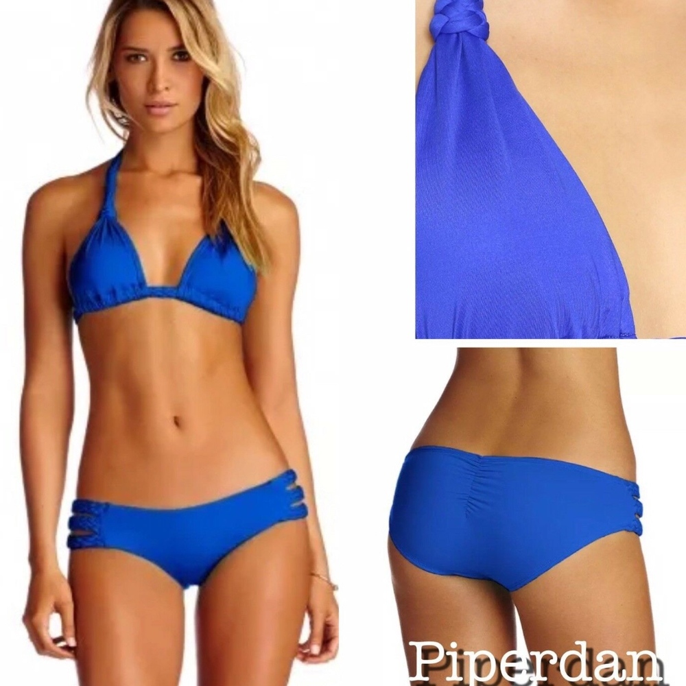 NWT $195 VITAMIN A 6 TOP & 4 BOTTOM  AZURE BRAIDED